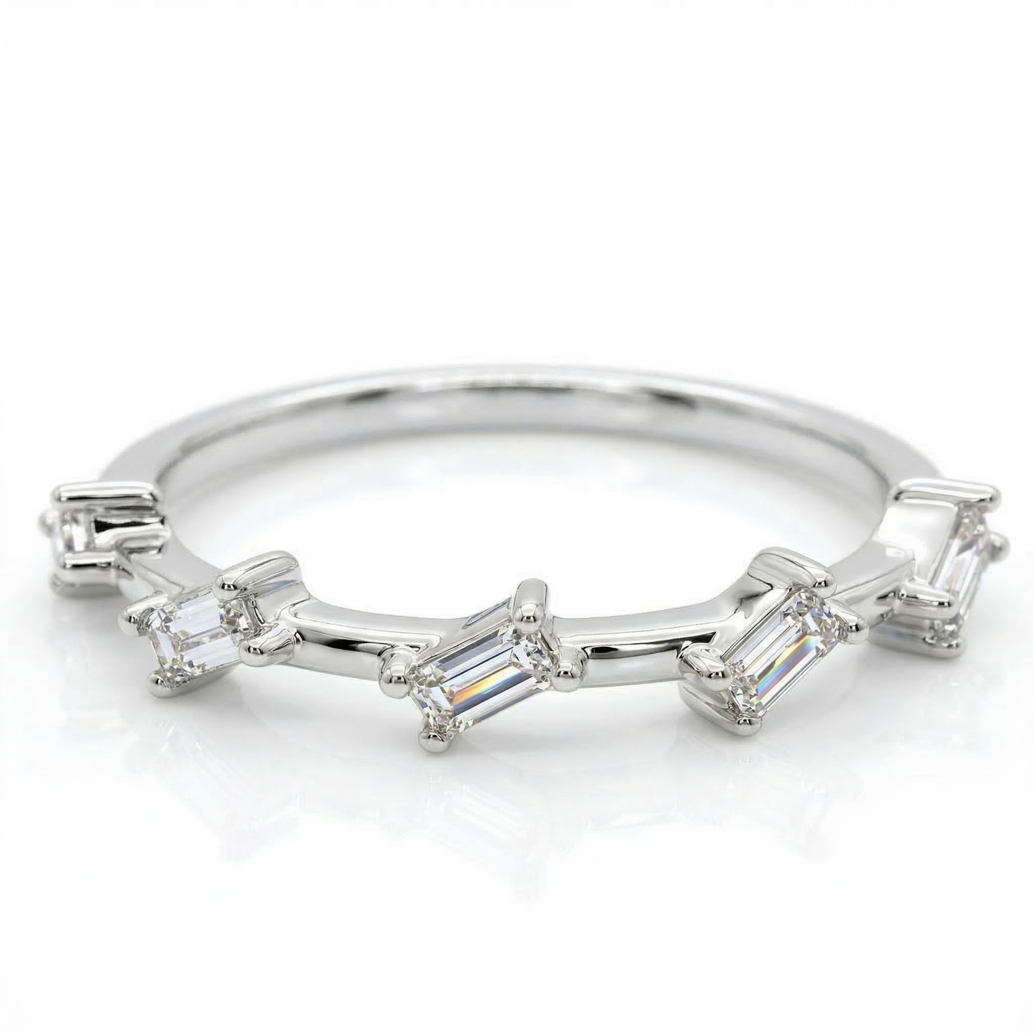 Baguette 5 Diamond Band (Alianza Baguette 5 Diamantes 0.50 CTW)