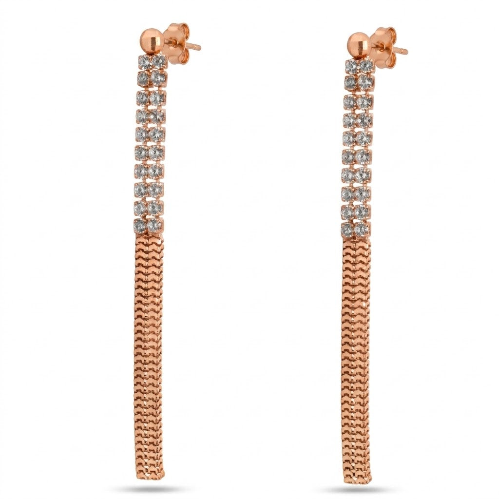 Cascade Diamond Earrings (Aretes Cascada con Diamante)
