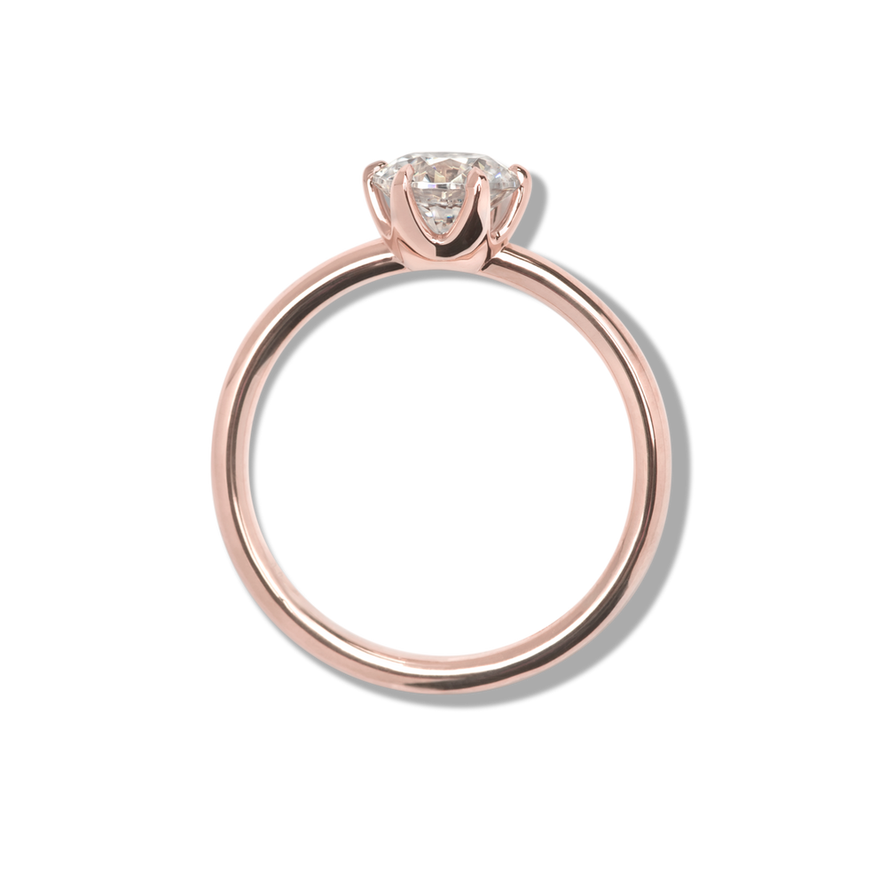 18K Rose Gold Chispa Round Engagement Ring