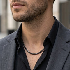 Evert 7.5 CTW Black Diamond Tennis Necklace (Collar Tennis con Diamante Negro)