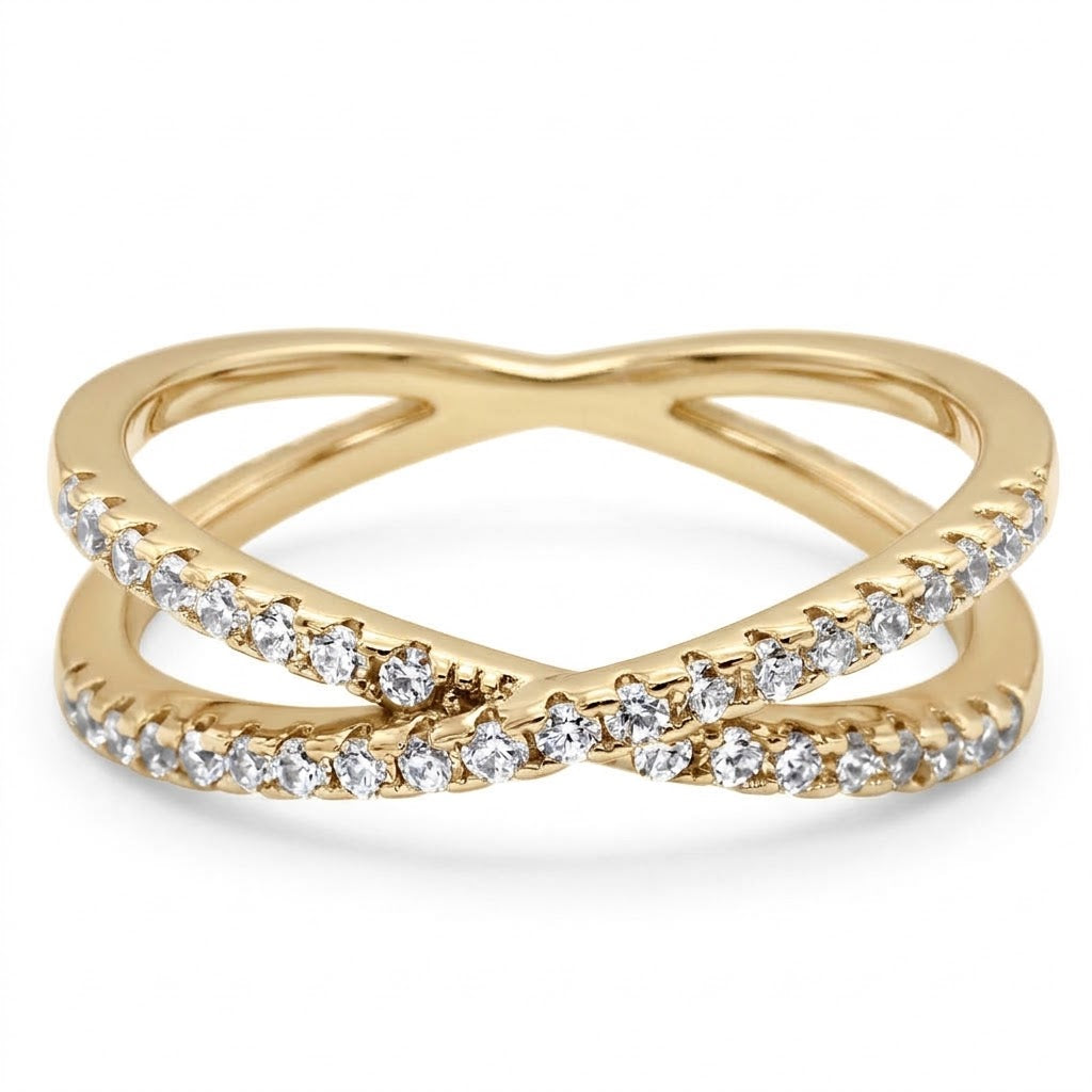 Crossed X Diamond Ring 0.50 CTW (Anillo Cruzado X 0.50 CTW)