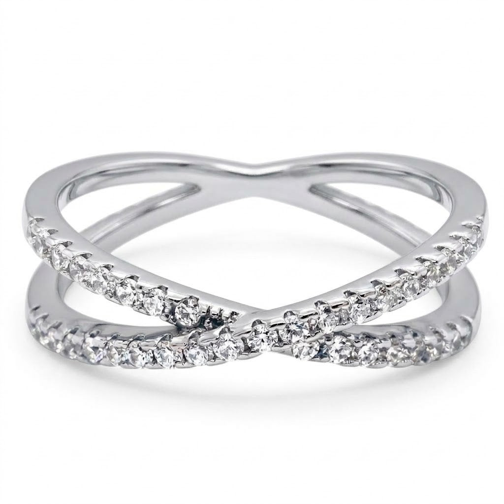 Crossed X Diamond Ring 0.50 CTW (Anillo Cruzado X 0.50 CTW)