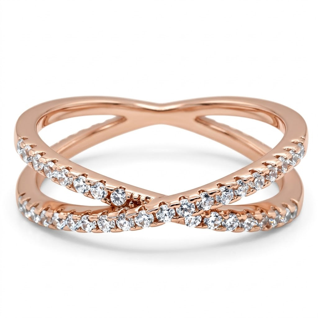 Crossed X Diamond Ring 0.50 CTW (Anillo Cruzado X 0.50 CTW)