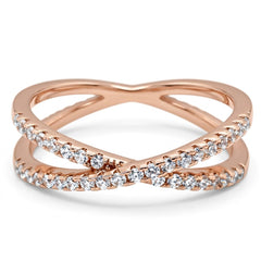 Crossed X Diamond Ring 0.50 CTW (Anillo Cruzado X 0.50 CTW)