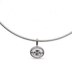 East West Bezel 2CTW Oval Labgrown Diamond Pendant (Dije Oval 2 CTW Diamante Labgrown)