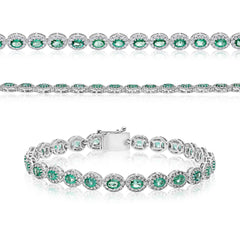 Ellipse Oval Emerald & Diamond Bracelet