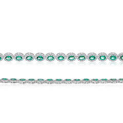 Ellipse Oval Emerald & Diamond Bracelet