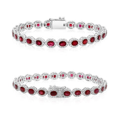 Ellipse Oval Ruby & Diamond Bracelet