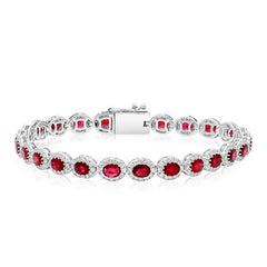 Ellipse Oval Ruby & Diamond Bracelet