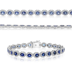 Ellipse Oval Sapphire & Diamond Bracelet