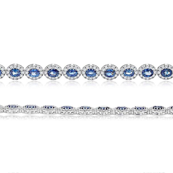 Ellipse Oval Sapphire & Diamond Bracelet