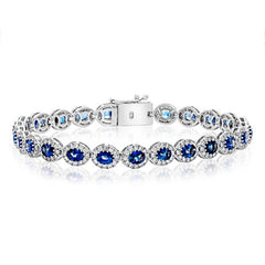 Ellipse Oval Sapphire & Diamond Bracelet