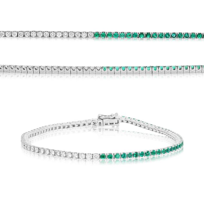 Evert Emerald & Diamond Tennis Bracelet 2.25 CTW