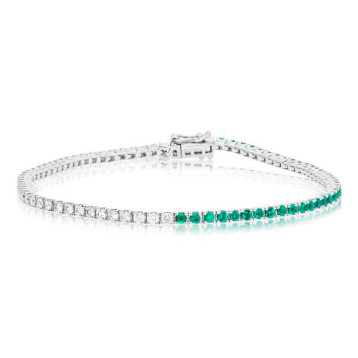 Evert Emerald & Diamond Tennis Bracelet 2.25 CTW