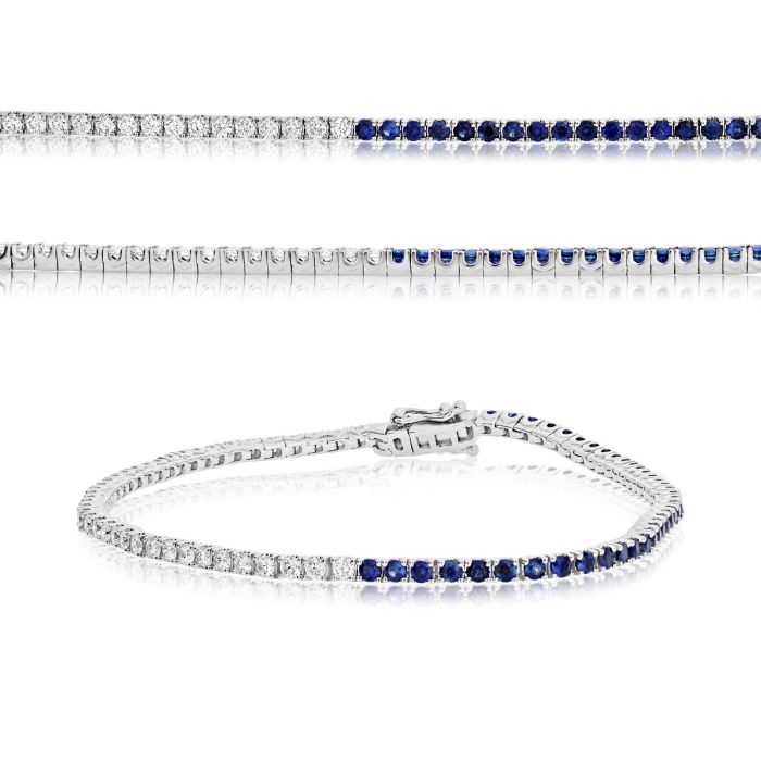 Evert Sapphire & Diamond Tennis Bracelet 2 CTW