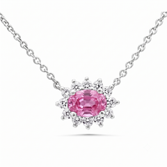 Vivide Pink Sapphire & Diamond Necklace (Collar Zafiro Rosa)