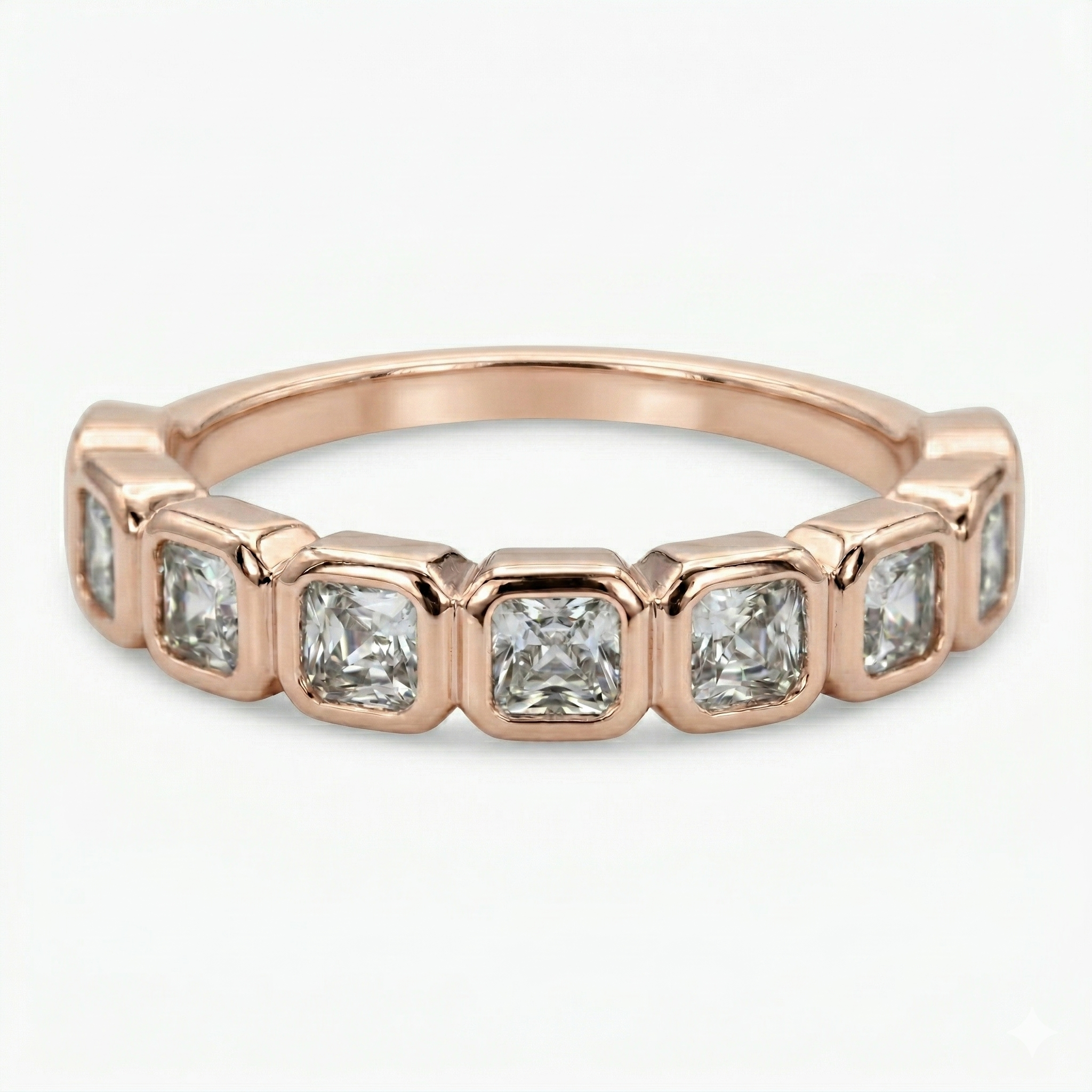 Asscher Diamond Bezel Band 1.35 CTW