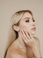 Vivide Halo Sapphire Earrings