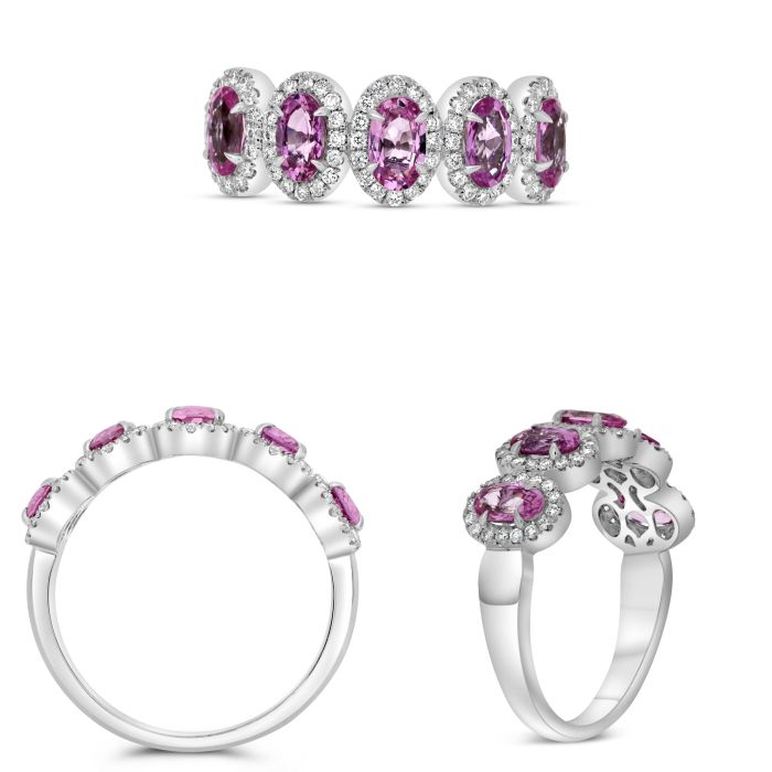 Nebula Pink Sapphire & Diamond Ring