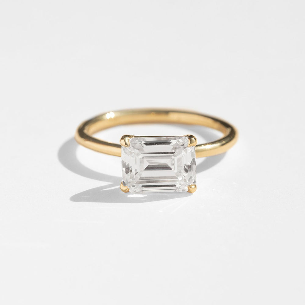 Emerald Engagement Ring East West