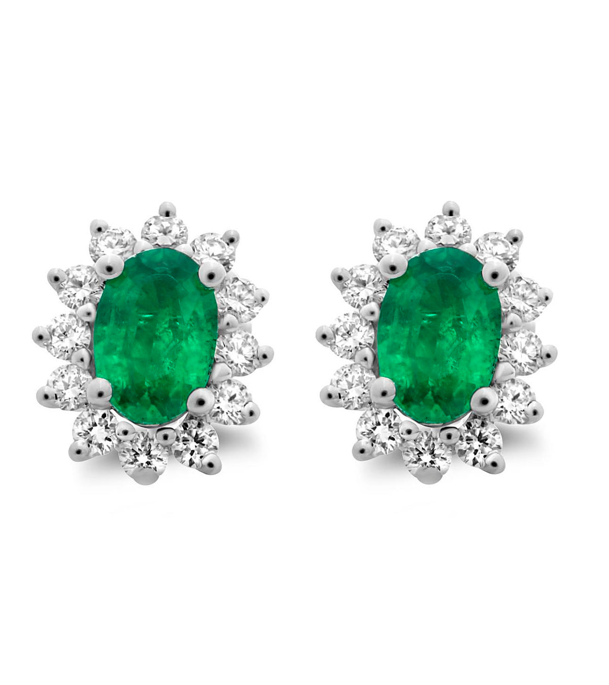 Vivide Halo Emerald Earrings