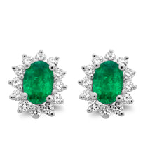 Vivide Halo Emerald Earrings