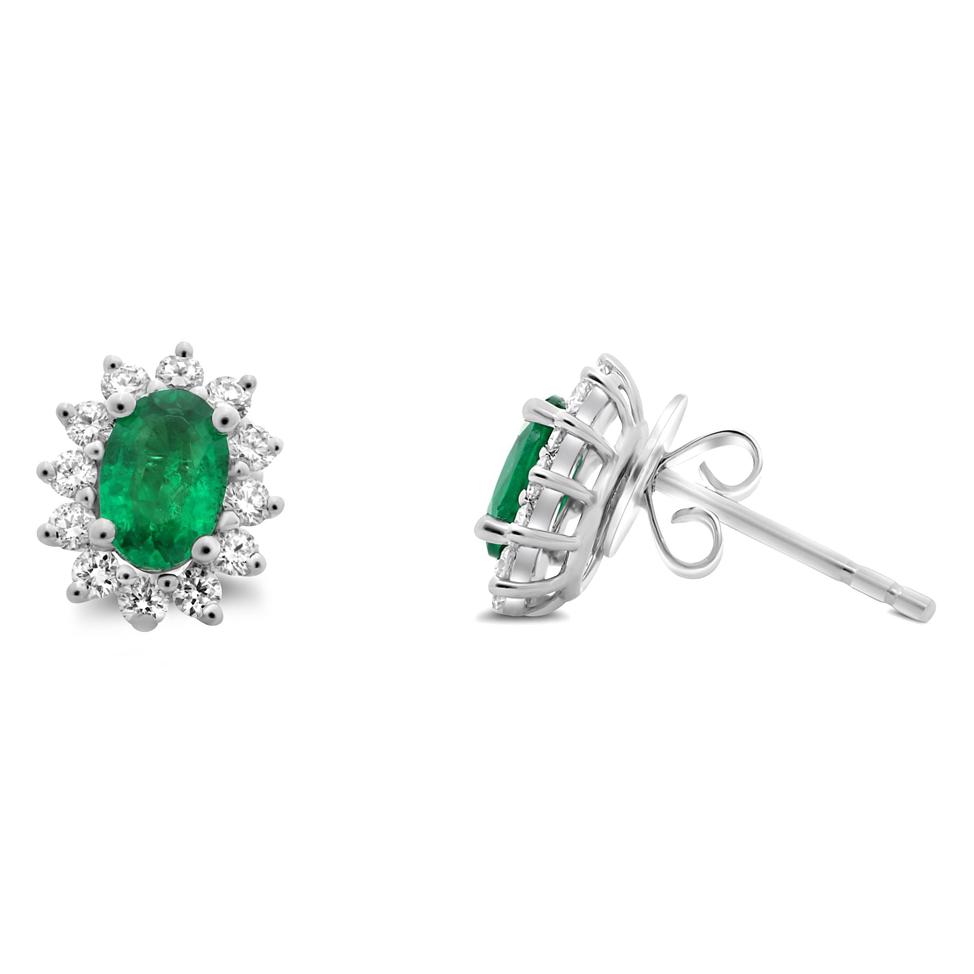 Vivide Halo Emerald Earrings