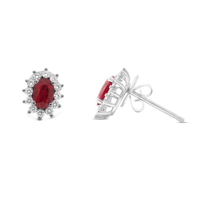 Vivide Ruby Emerald Earrings