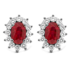 Vivide Ruby Emerald Earrings