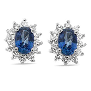 Vivide Halo Sapphire Earrings