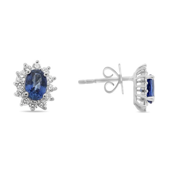 Vivide Halo Sapphire Earrings