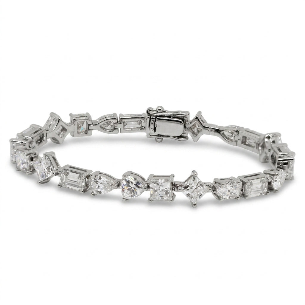 Multishape 12 CTW Labgrown Diamond Tennis Bracelet (Brazalete Multishape 12 CTW Diamante LabGrown)