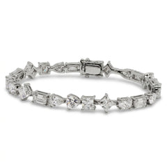 Multishape 12 CTW Labgrown Diamond Tennis Bracelet (Brazalete Multishape 12 CTW Diamante LabGrown)