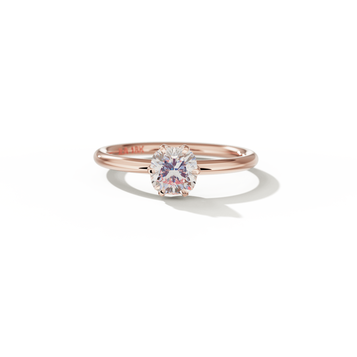 18K Rose Gold Chispa Cushion Engagement Ring