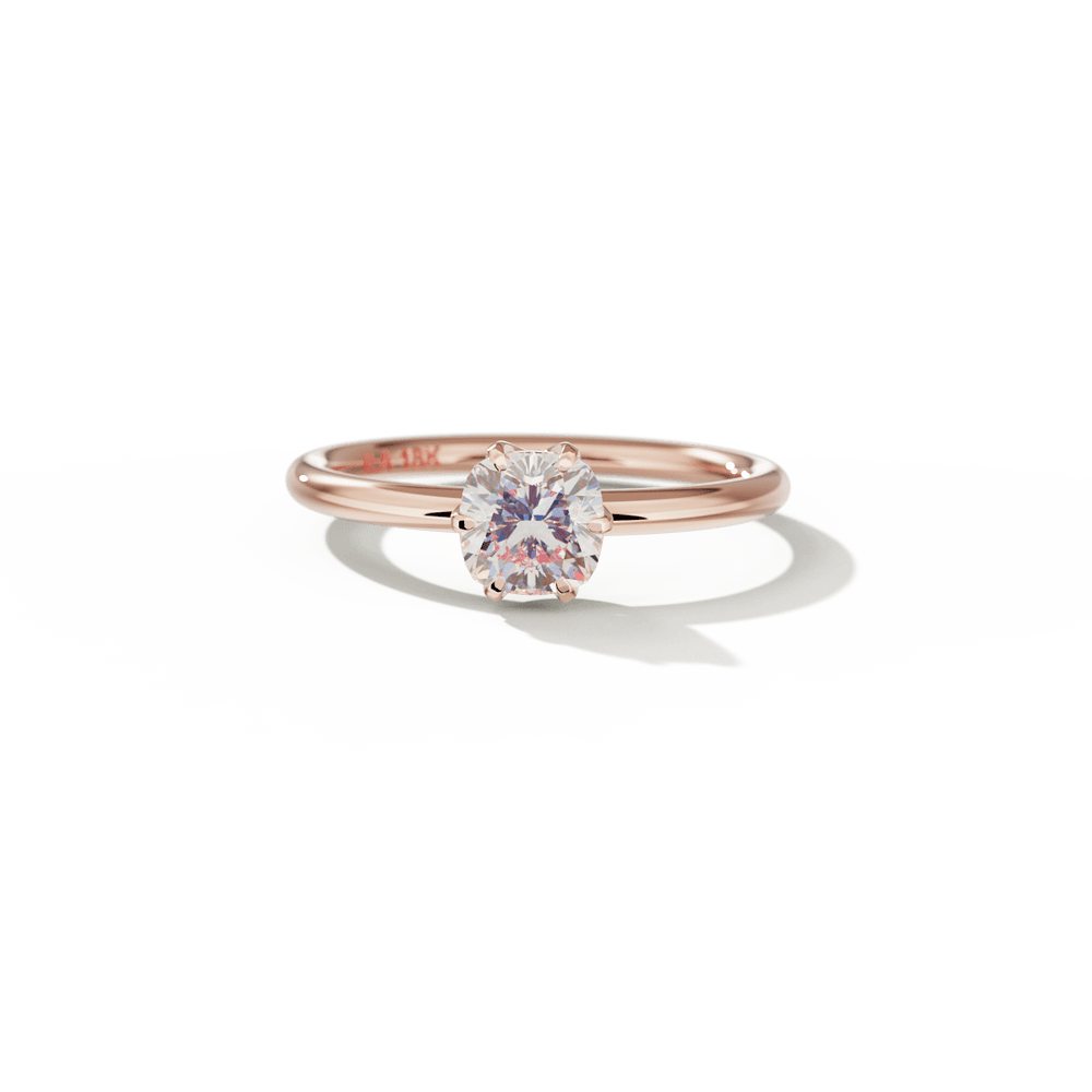 18K Rose Gold Chispa Cushion Engagement Ring