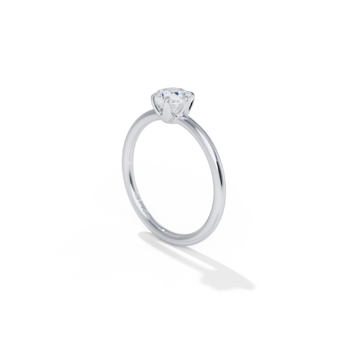 18K White Gold Platinum Chispa Cushion Engagement Ring