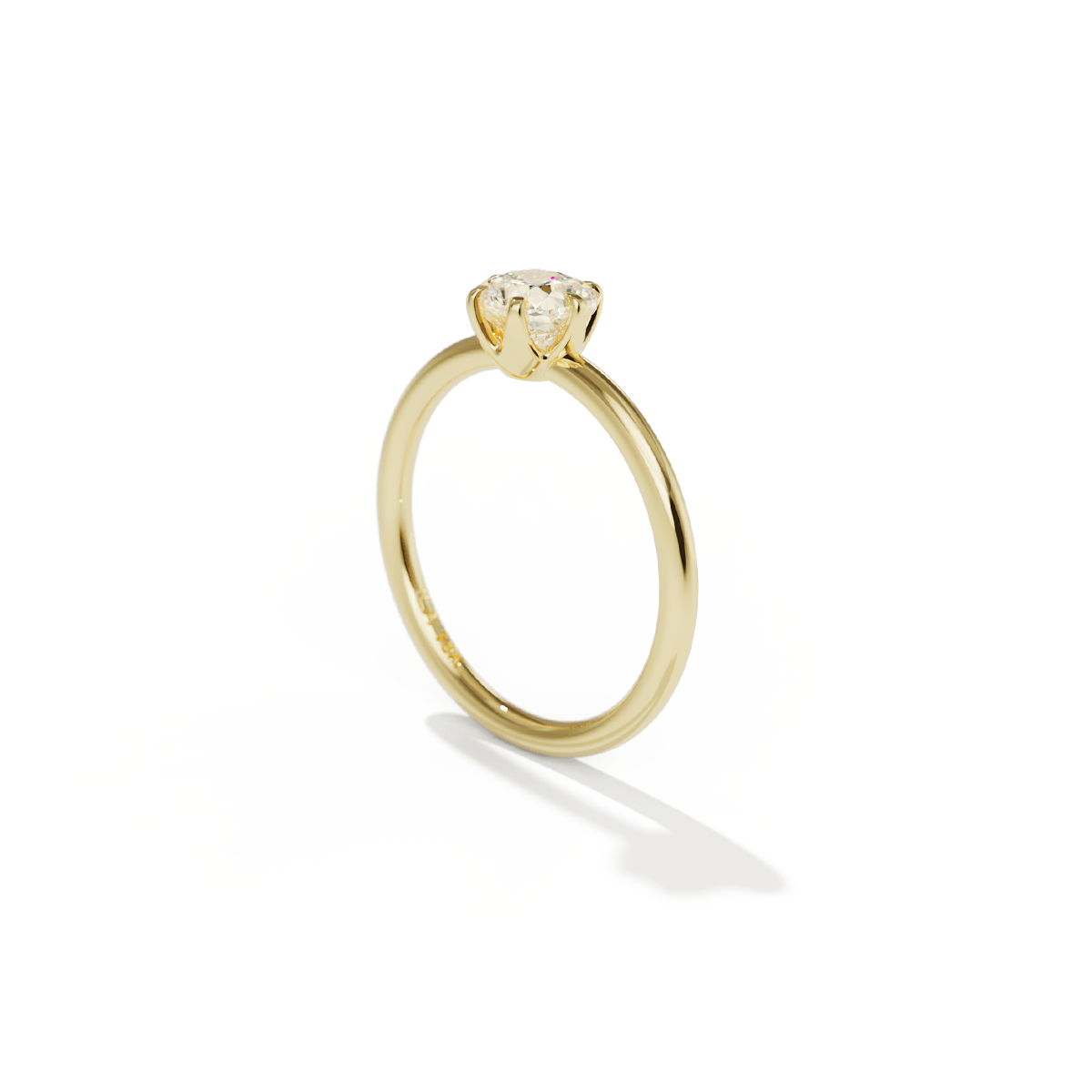 18K Yellow Gold Chispa Cushion Engagement Ring