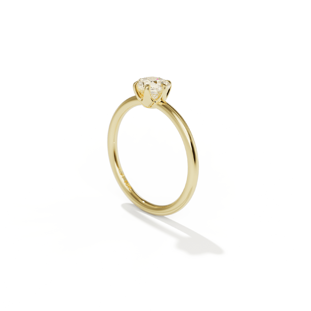 18K Yellow Gold Chispa Cushion Engagement Ring