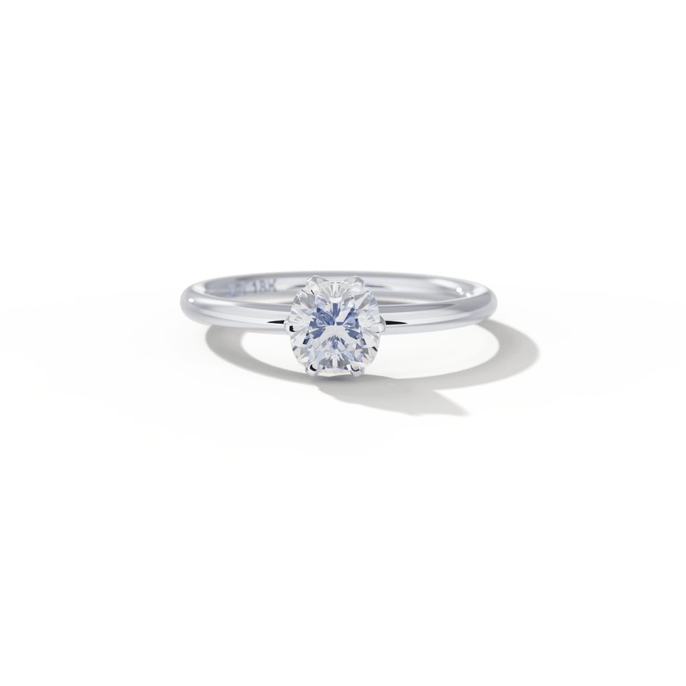 18K White Gold Platinum Chispa Cushion Engagement Ring