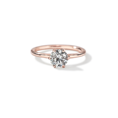 18K Rose Gold Chispa Round Engagement Ring