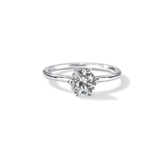 18K White Gold Platinum Chispa Round Engagement Ring