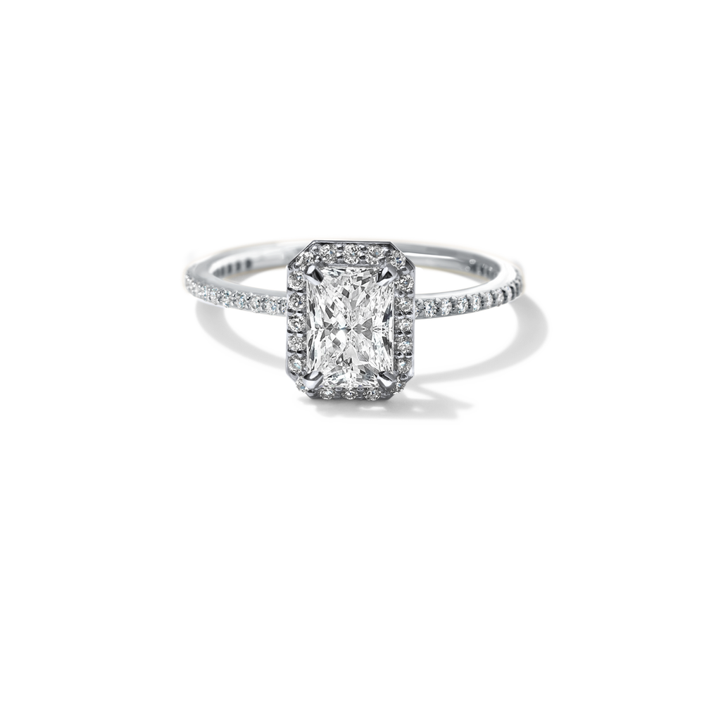18K White Gold Platinum Radiant