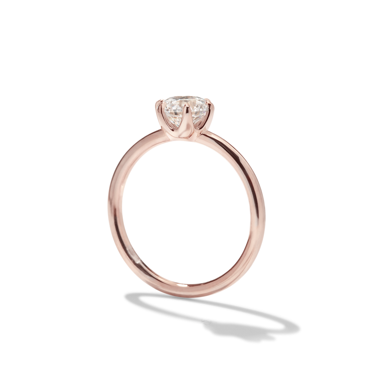 18K Rose Gold Chispa Round Engagement Ring